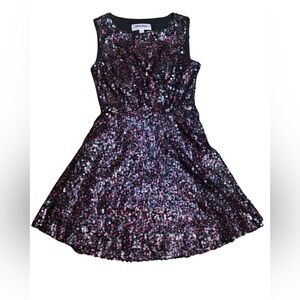 NWT Hailey Logan Sequin Prom Dress Cutout Back Juniors 7 8 Sparkle Party